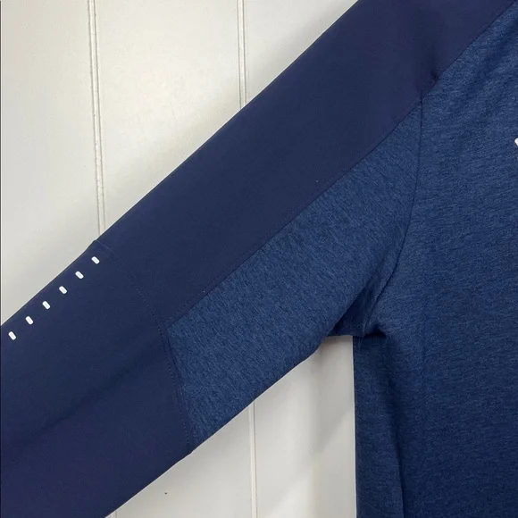 Under Armor Mens Cold Gear Jacket L Navy Blue White 1/2 Front Zip Pockets EUC - Picture 5 of 15